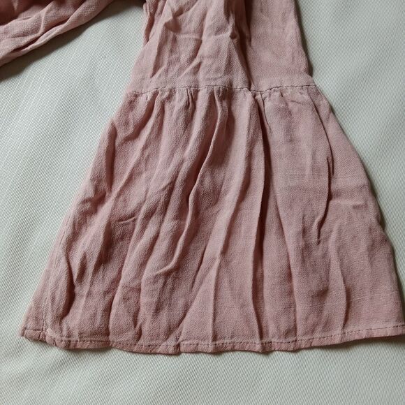 Vici Dusty Rose Lace Appliques Off the Shoulder Flowy Tunic Blouse Size Medium - Picture 10 of 14